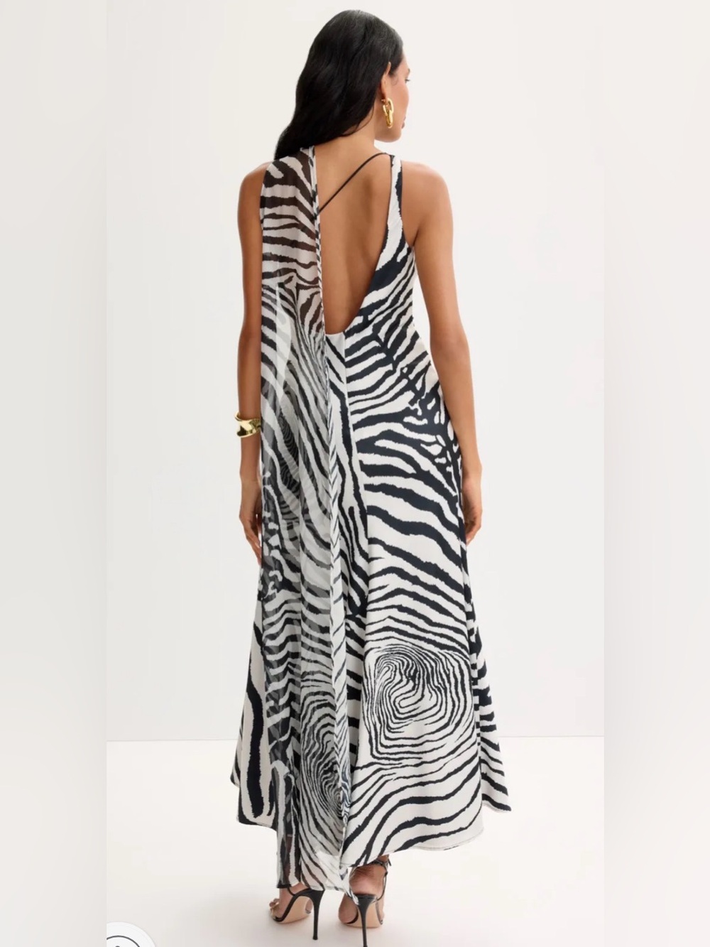 DELFI Collective Nairobi Gown One Shoulder Zebra Print Maxi size Medium - Picture 6 of 15